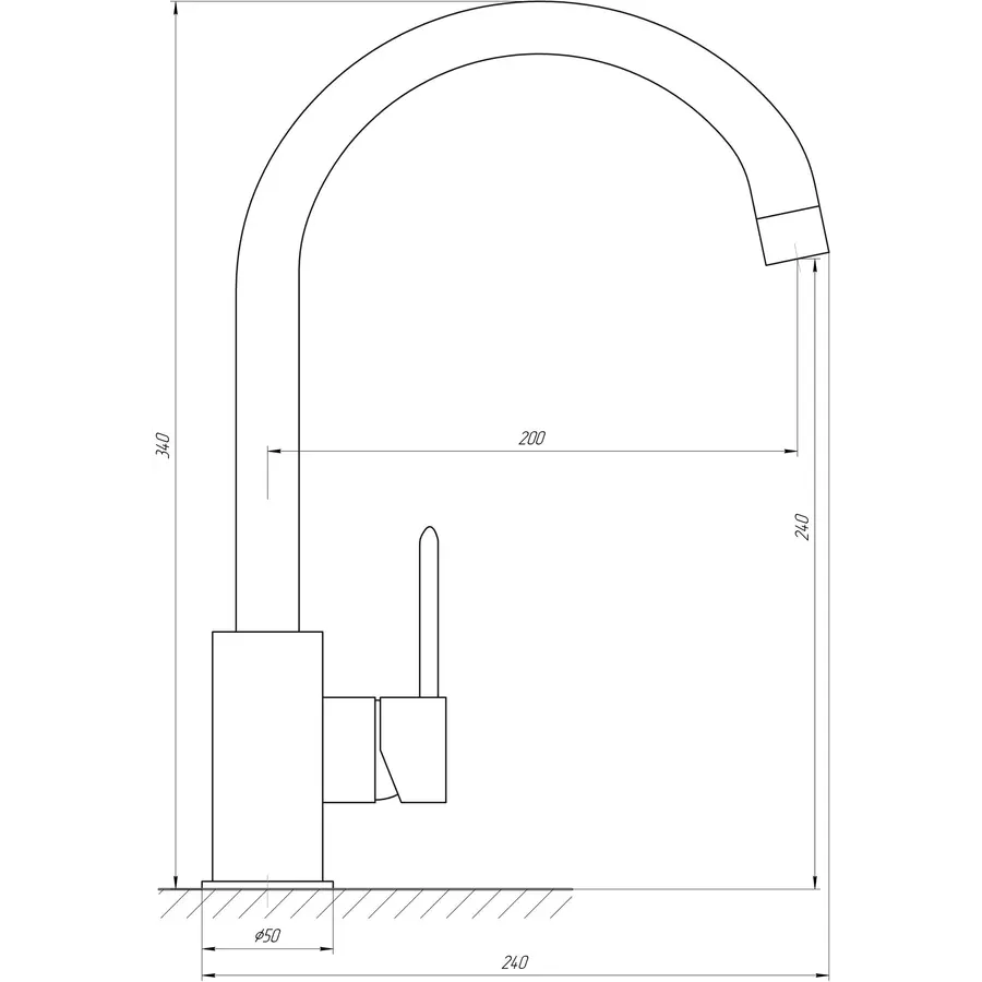 Смеситель для кухни TOPAZ BARTS TB 07403-H36-BL