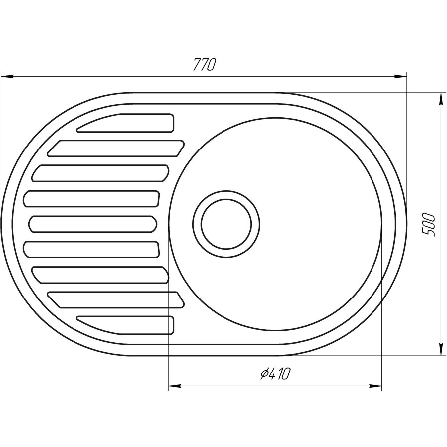 Гранитная кухонная мойка Globus Lux OHARA миндаль 770х500мм-А0008