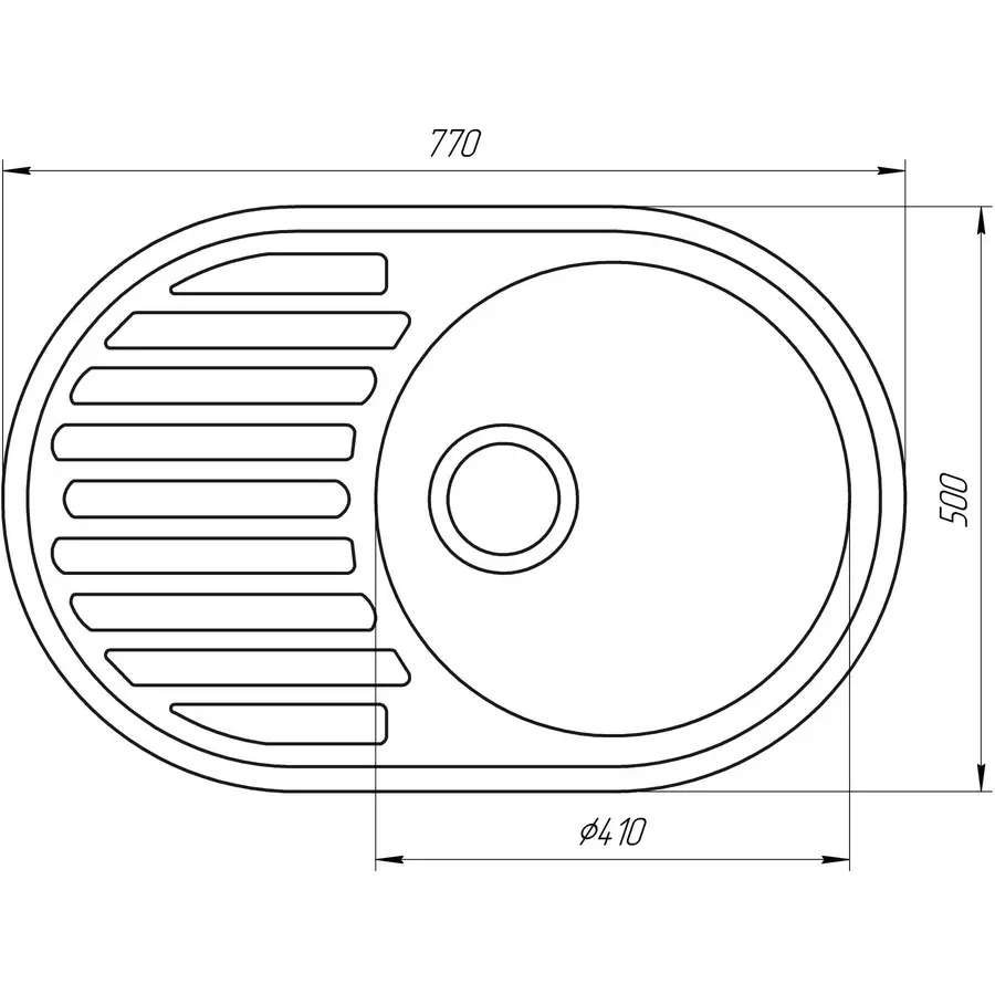 Гранитная кухонная мойка Globus Lux OHARA миндаль 770х500мм-А0008