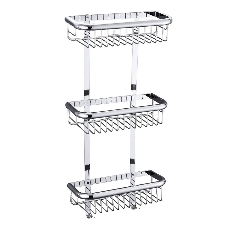 Полочка в душевую TOPAZ 4103-прямая Тройная латунь (300 * 130 * 650мм)