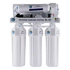 Система н. осмоса Bio + systems (мембр.Filmtec, водоворот. США), насос RO-75-SL03 + ПЛАСТ. бак