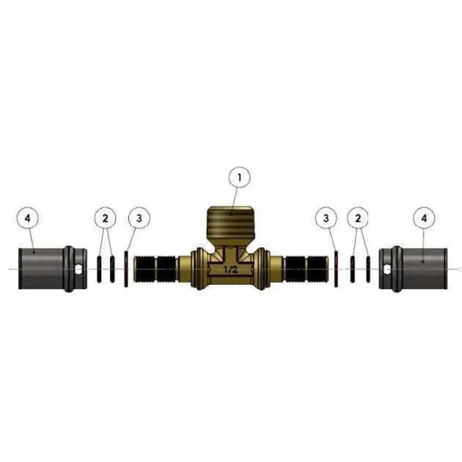 Трійник із зовнішньою різьбою прес APE ITALY AP 133 26х3/4″х26