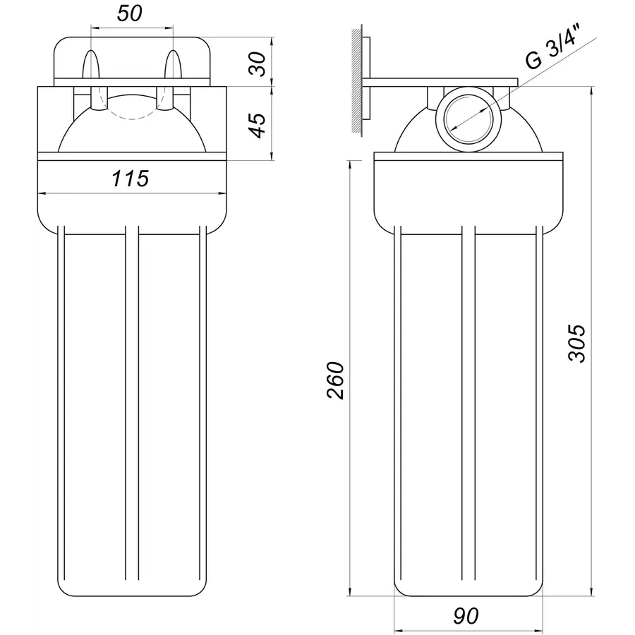 Усиленная фильтр-колба для гор. воды Bио + systems HT-10, 3/4 "