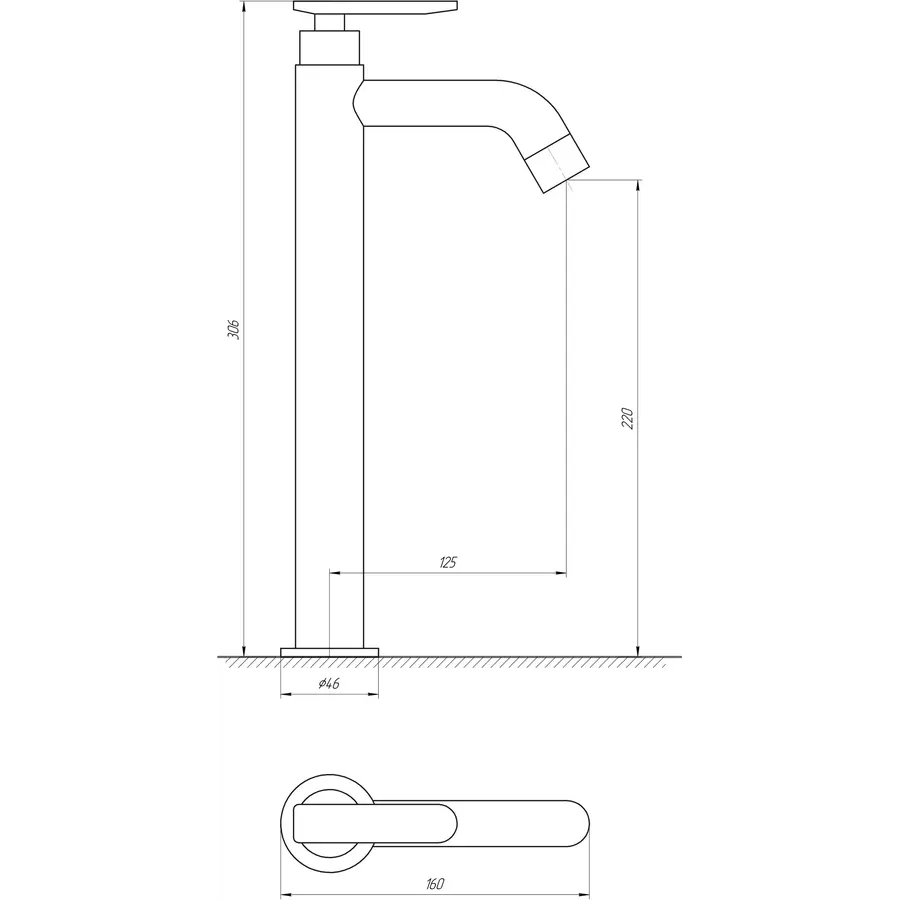 Монокран кухонный на одну воду EcoMix EMS-11RS
