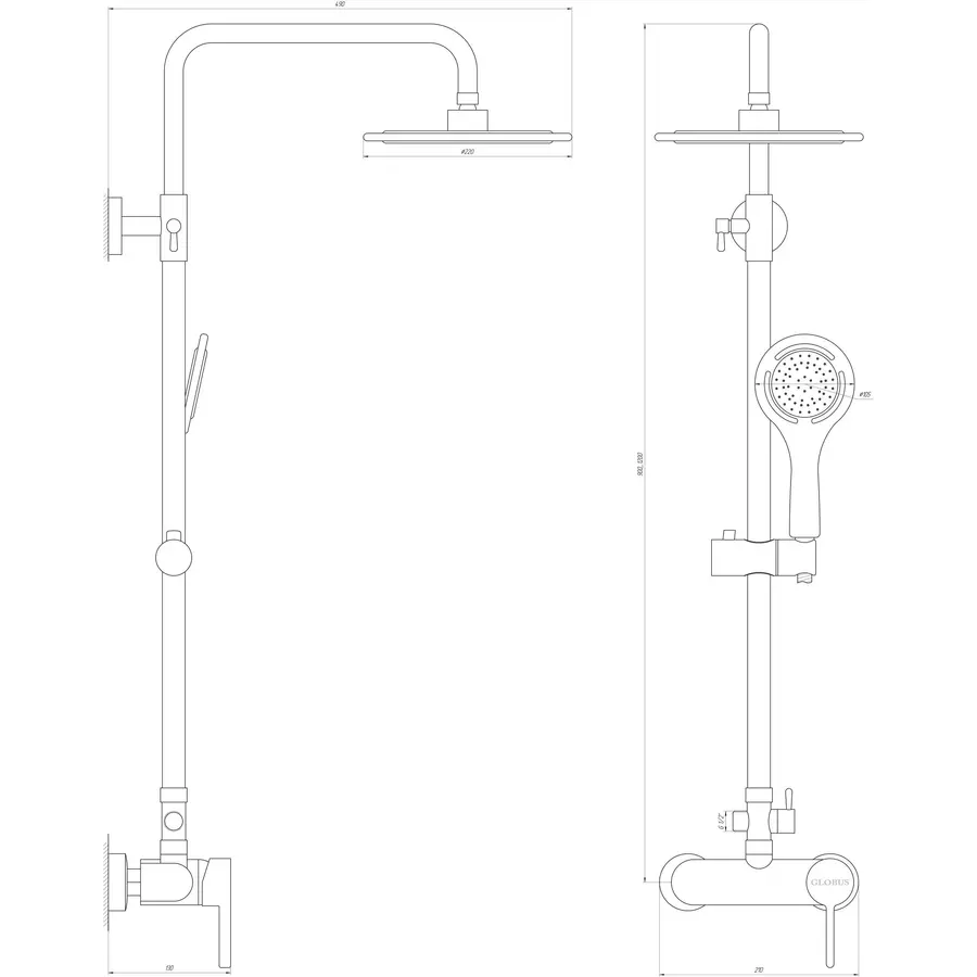 Душевая система Globus Lux D080270