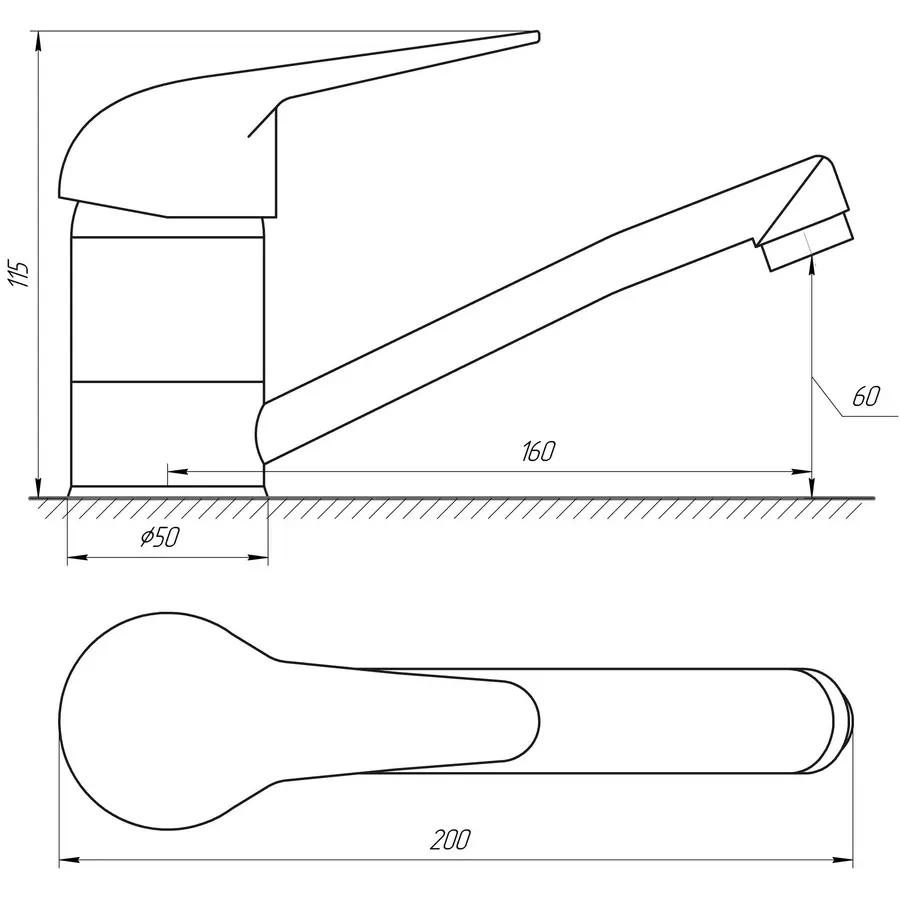 Змішувач для умивальника BRAVO Comfort BF-103M поворотний 15см, латунь