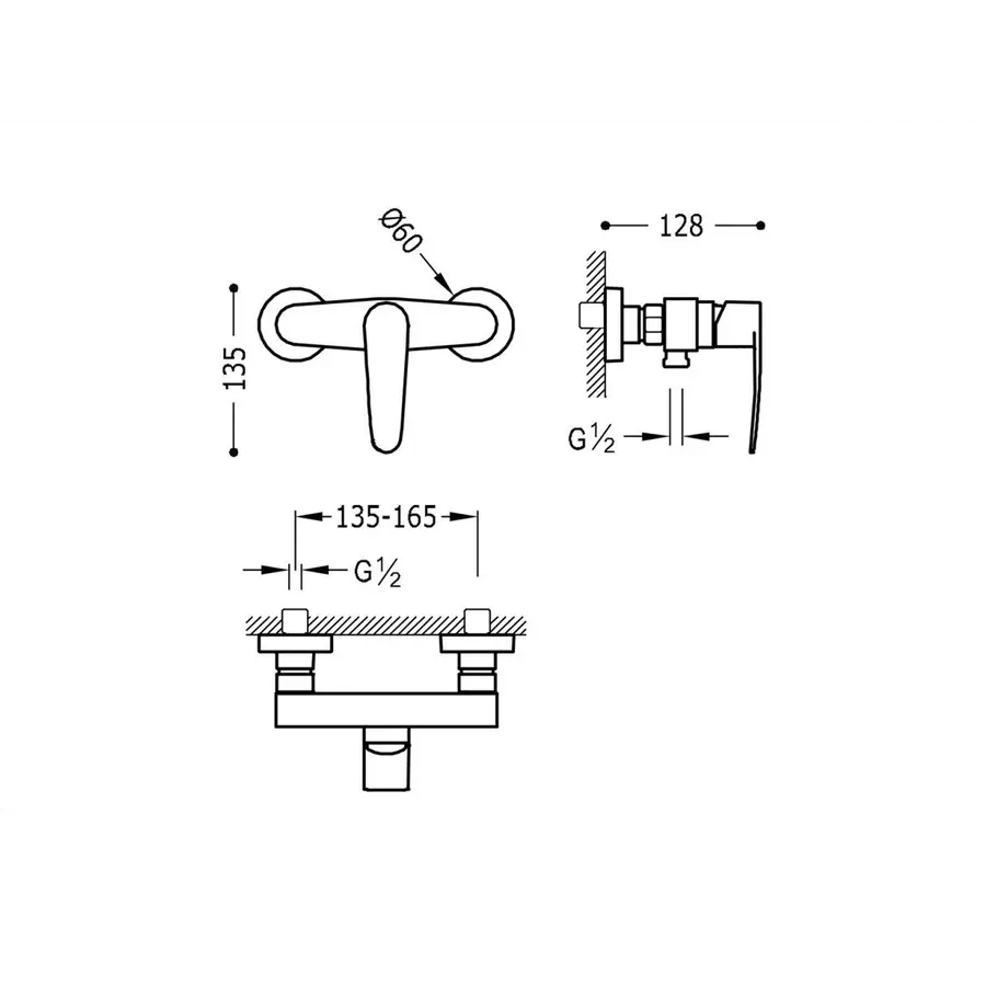 Змішувач для душу TRES FLAT 20416701
