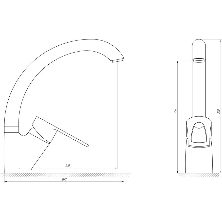 Кухонний змішувач сталевий Globus Lux SEVA GLSV-0103S-BIG