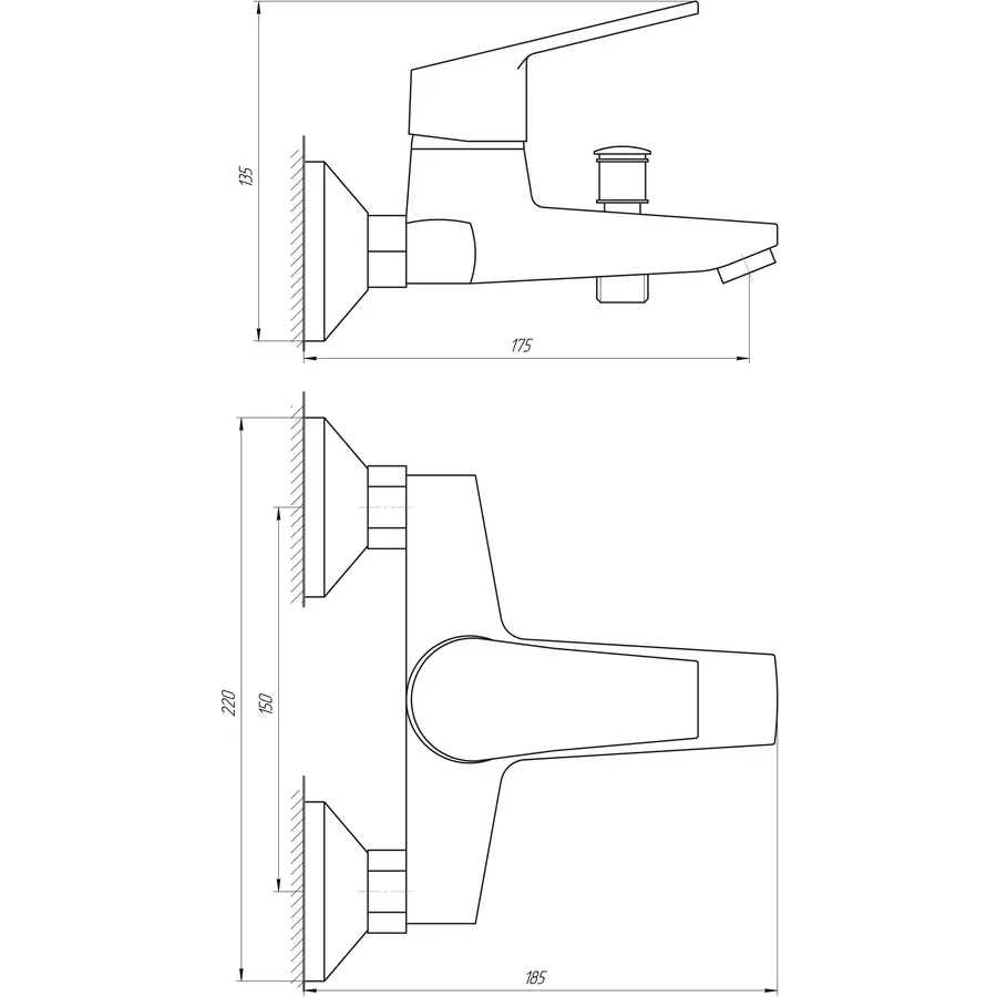 Змішувач для ванної BRAVO ZENITH BS-42-102 латунь