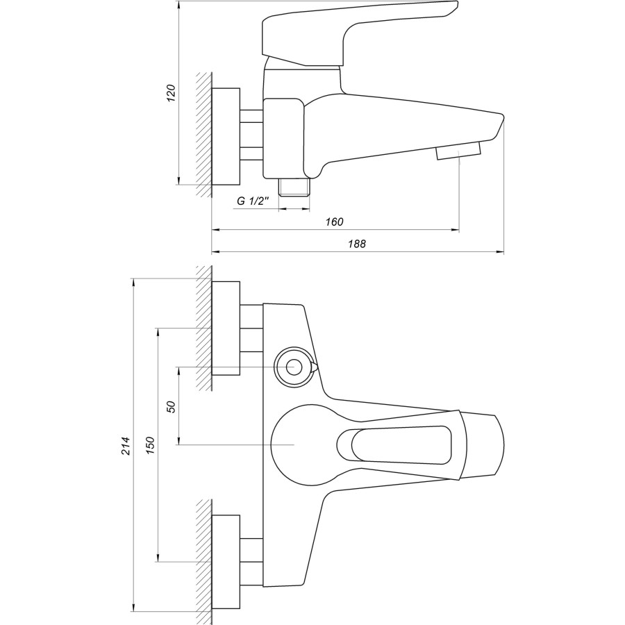 Смеситель для ванны Globus Lux SEVA GLSV-0102N