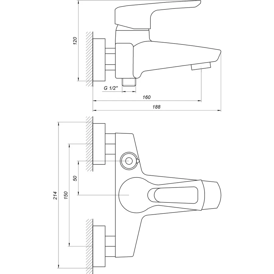 Змішувач для ванни Globus Lux SEVA GLSV-0102N