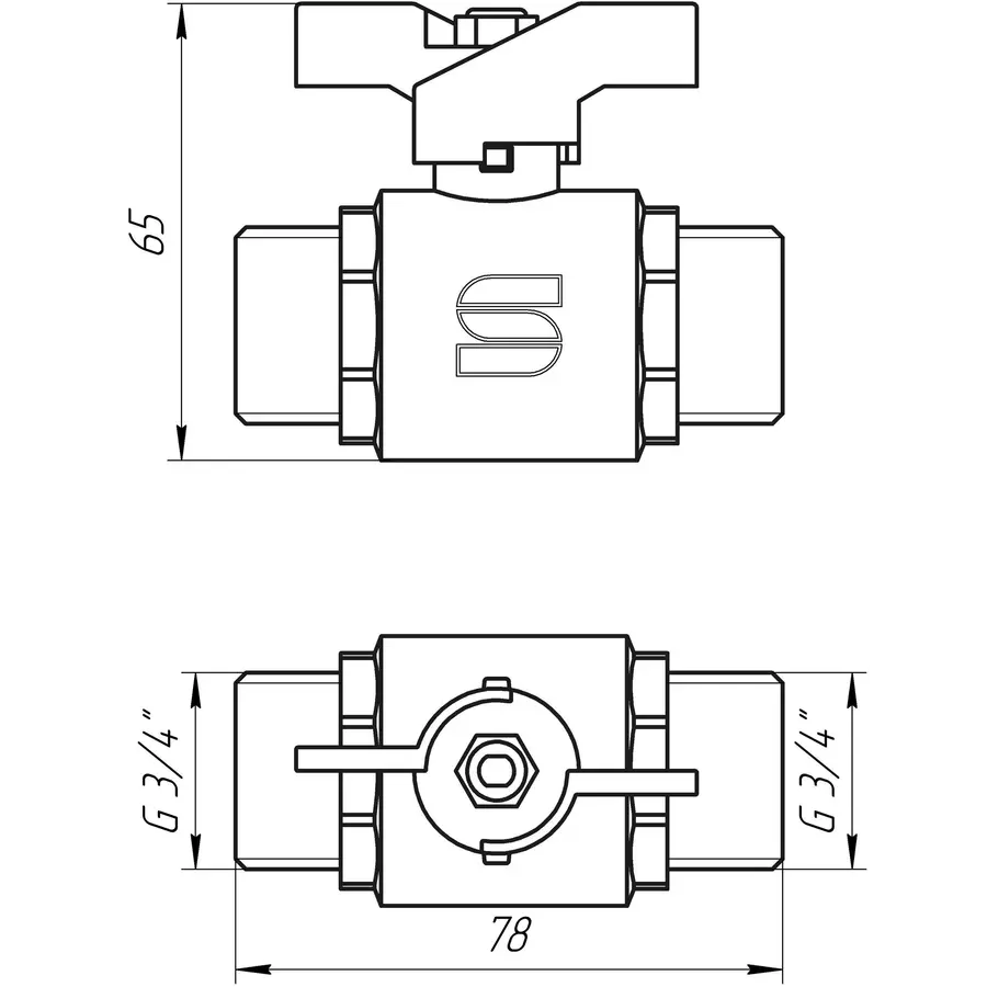 Кран кульовий прямий SELBA 3/4″ ЗЗ КБ SL1503