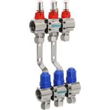 Колектор з вимірювачем витрат, регуляторами та кріпленням GROSS 8504 1″x3 Колектор з вимірювачем витрат, регуляторами та кріпленням GROSS 8504 1″x3