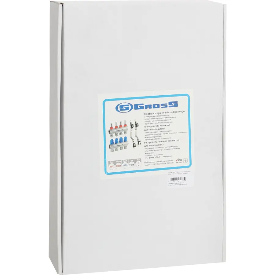 Колектор з вимірювачем витрат, регуляторами та кріпленням GROSS 8504 1″x3