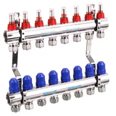 Колектор з вимірювачем витрат, регуляторами та кріпленням GROSS 8504 1″x8 Колектор з вимірювачем витрат, регуляторами та кріпленням GROSS 8504 1″x8