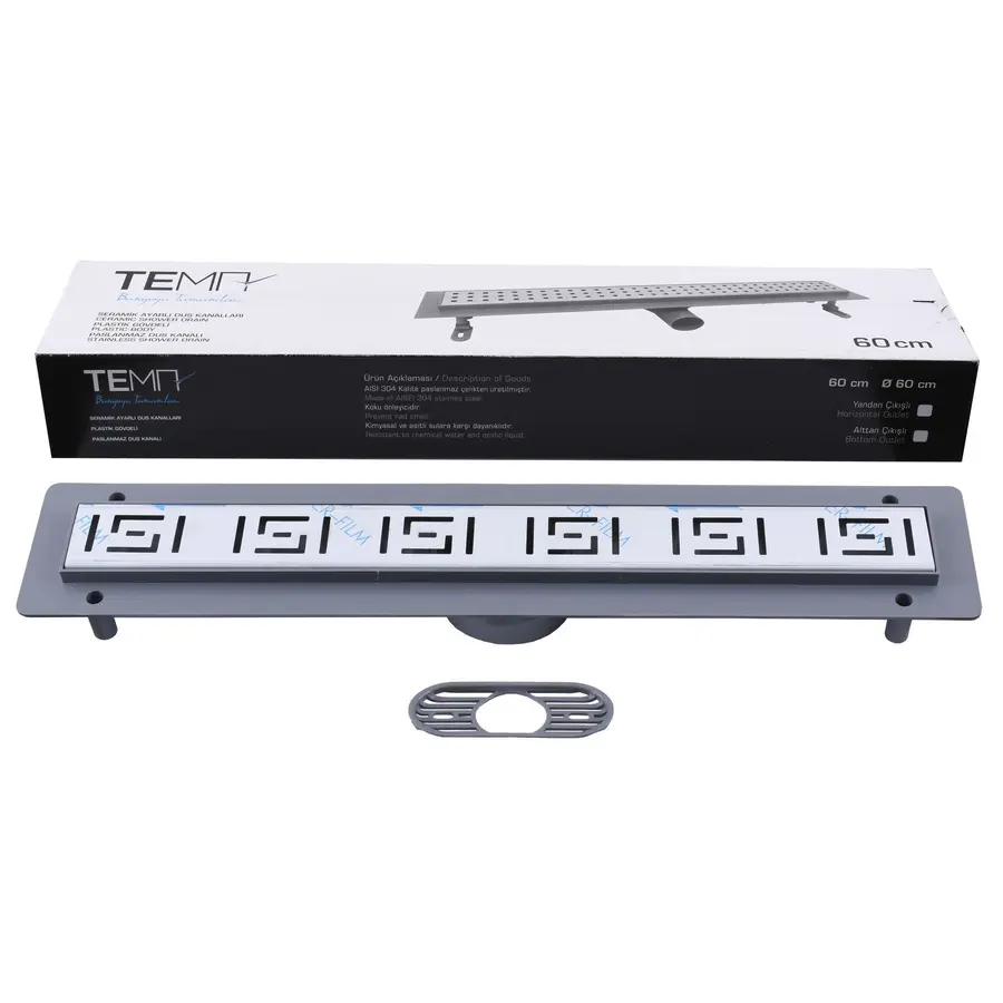 93764(TM009-40)-Трап лінійний душовий TEMA-TILLO-40см,сухий затвір, поворотн. Туреччина