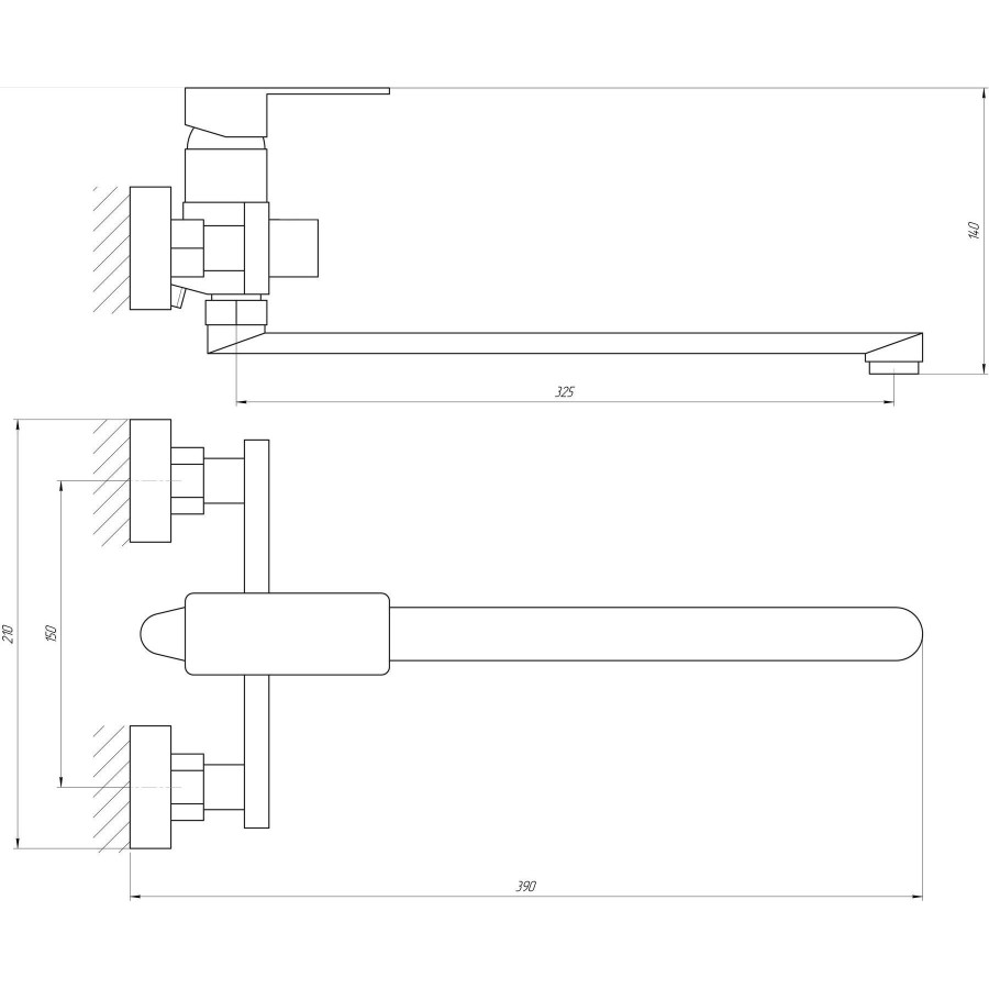 Змішувач для ванної Globus Lux Milano GLM-208N-11-Graphite