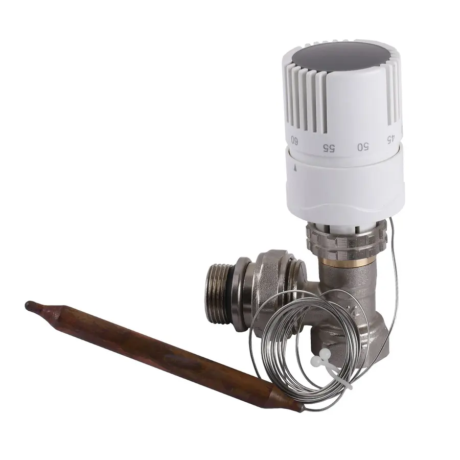 Вузол пiдмiшування з термоголовкою ECO 01A-5 3/4″х3/4″ кутовий