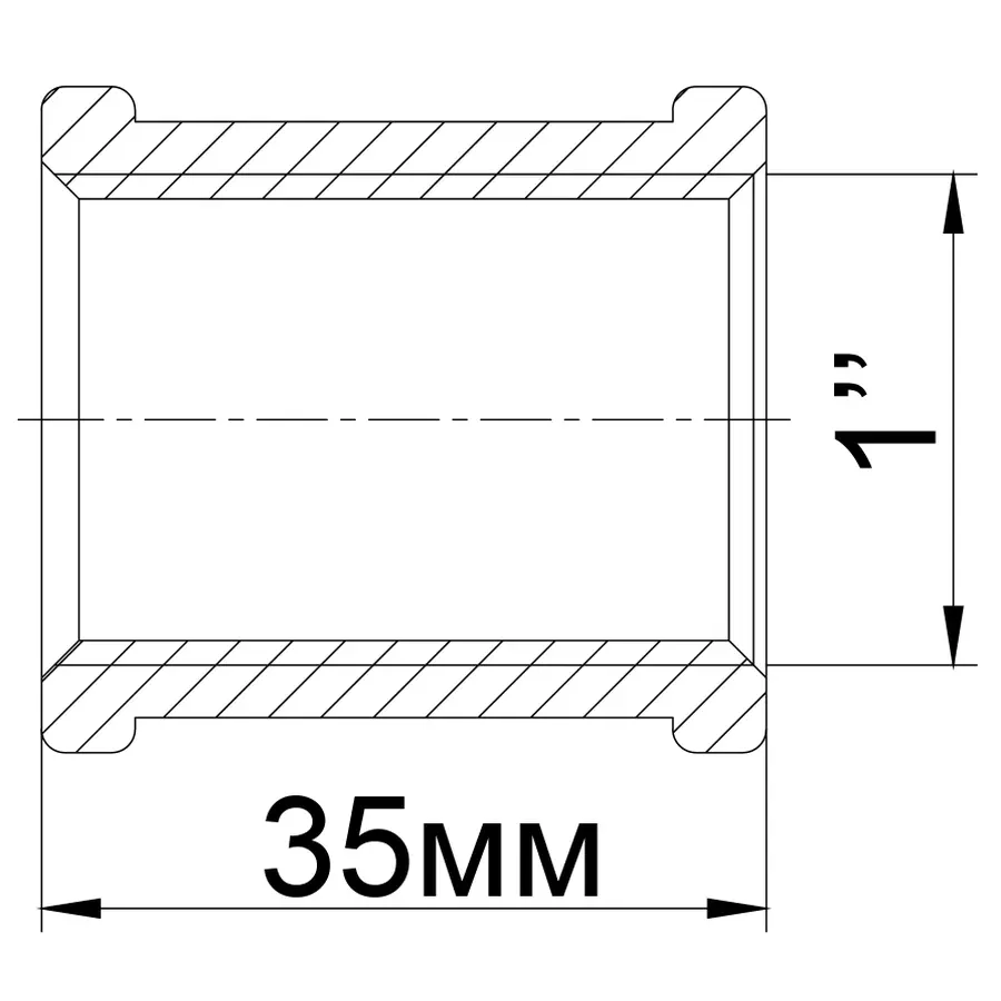 Муфта нікельована 1″ВР х 1″ВР ливарна А0303А(нк) VA