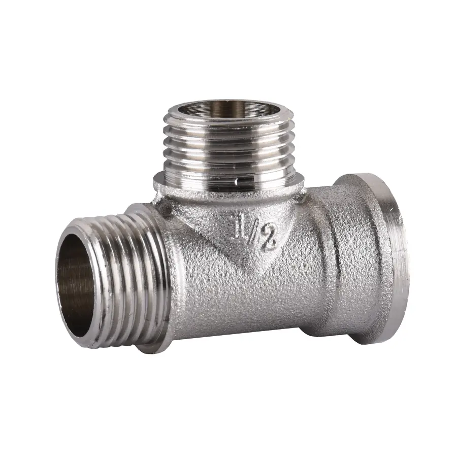 Трійник нікельований 1/2″ВР х 1/2″ЗР х 1/2″ЗР штампований А0204А(нк) VA