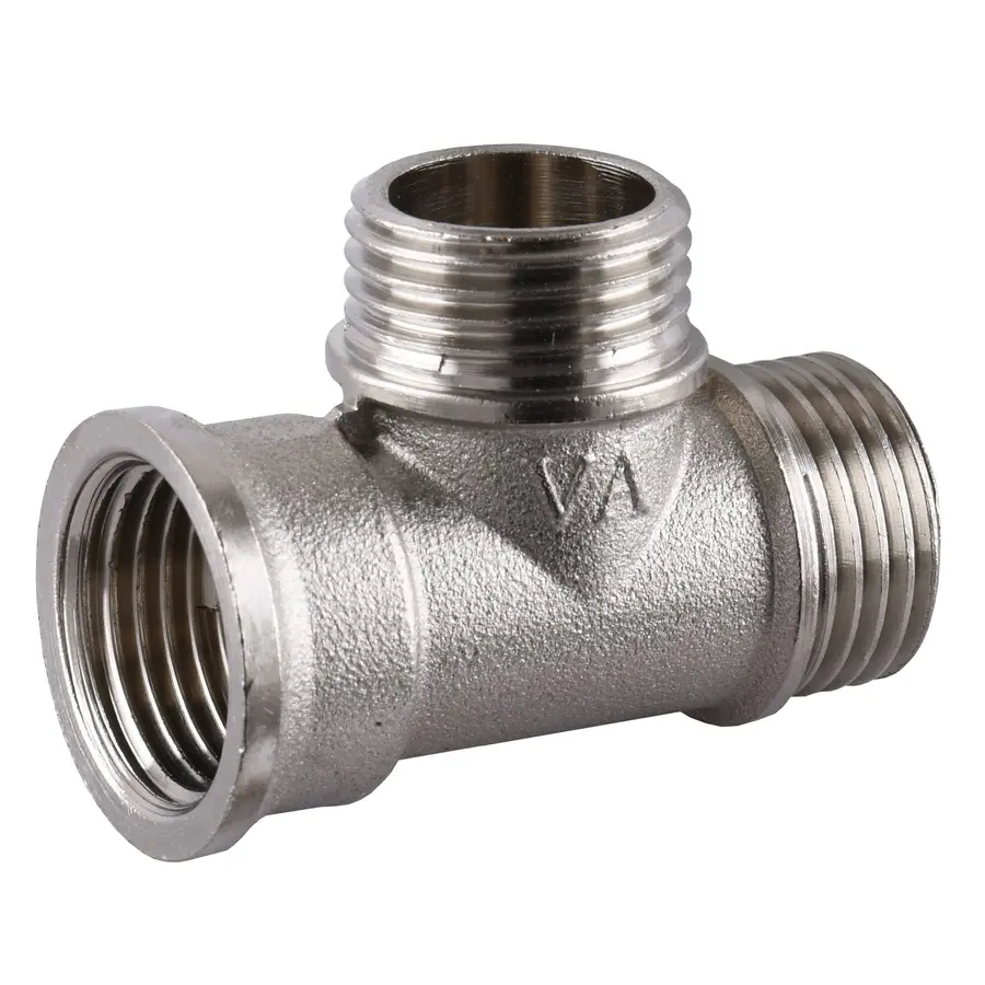 Трійник нікельований 1/2″ВР х 1/2″ЗР х 1/2″ЗР штампований А0204А(нк) VA