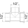 Трійник нікельований 1/2″ВР х 1/2″ЗР х 1/2″ЗР штампований А0204А(нк) VA