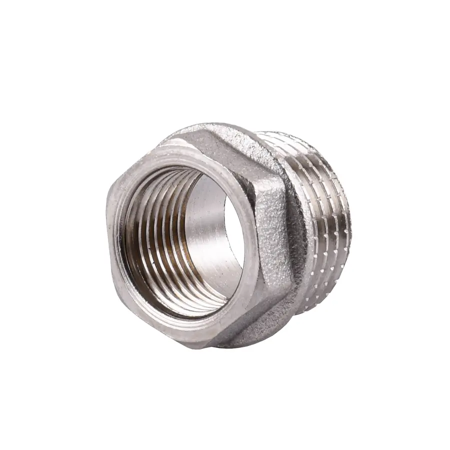 Футорка нікельована 1/2″ЗР х 3/8″ВР штампована А0752А(нк) VA