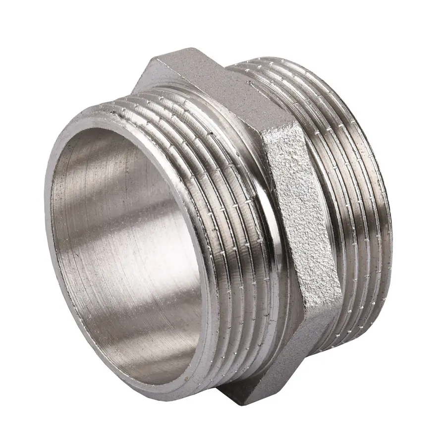 Ніпель нікельований 1 1/2″ЗР х 1 1/2″ЗР штампований А0535А(нк)