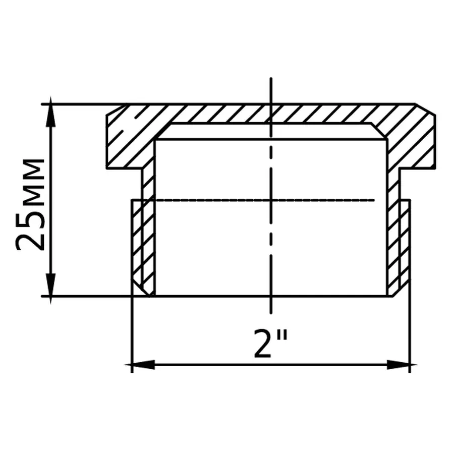 Заглушка нікельована 2″ЗР штампована А1096А(нк)