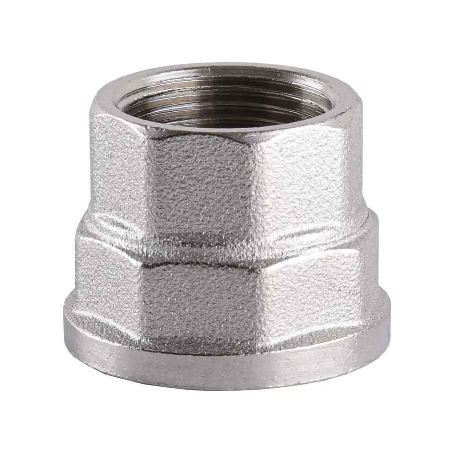 Муфта редукційна нікельована 1″ВР х 3/4″ВР штампована восьмигранна А0332А(нк) VA