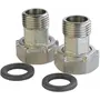 Комплект штуцерів для лічильника нікельваний 1″ВР х 3/4″ЗР з прокладкою Б2715-1КбА(нк)