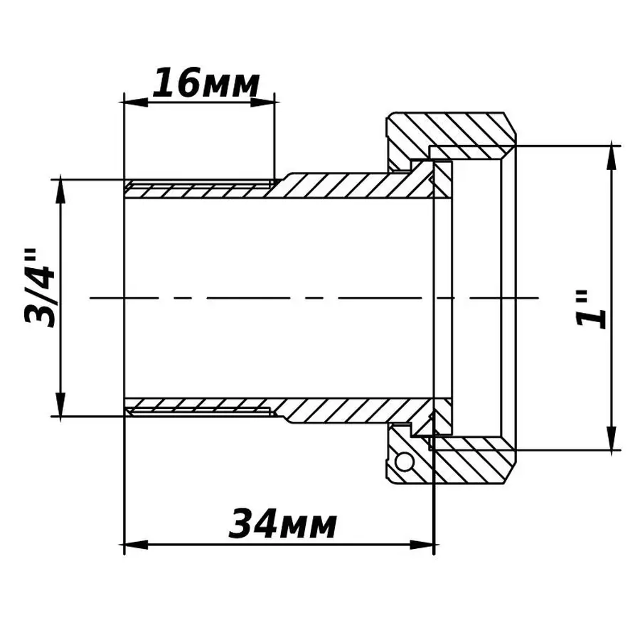 Комплект штуцерів для лічильника нікельваний 1″ВР х 3/4″ЗР з прокладкою Б2715-1КбА(нк)