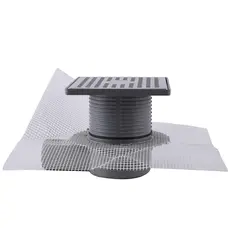 TM431-TILLO Трап з сухим затвором DN50, нерж,решiтка 150*150 гориз,з фланцем,Туречччина