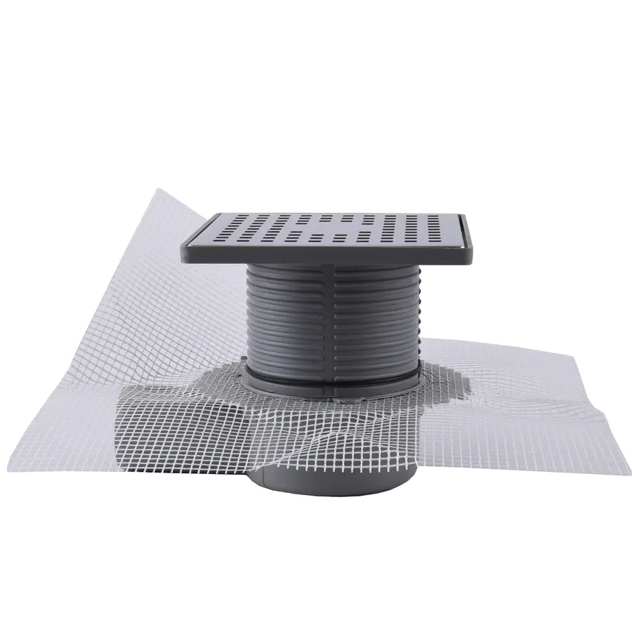 TM431-TILLO Трап з сухим затвором DN50, нерж,решiтка 150*150 гориз,з фланцем,Туречччина