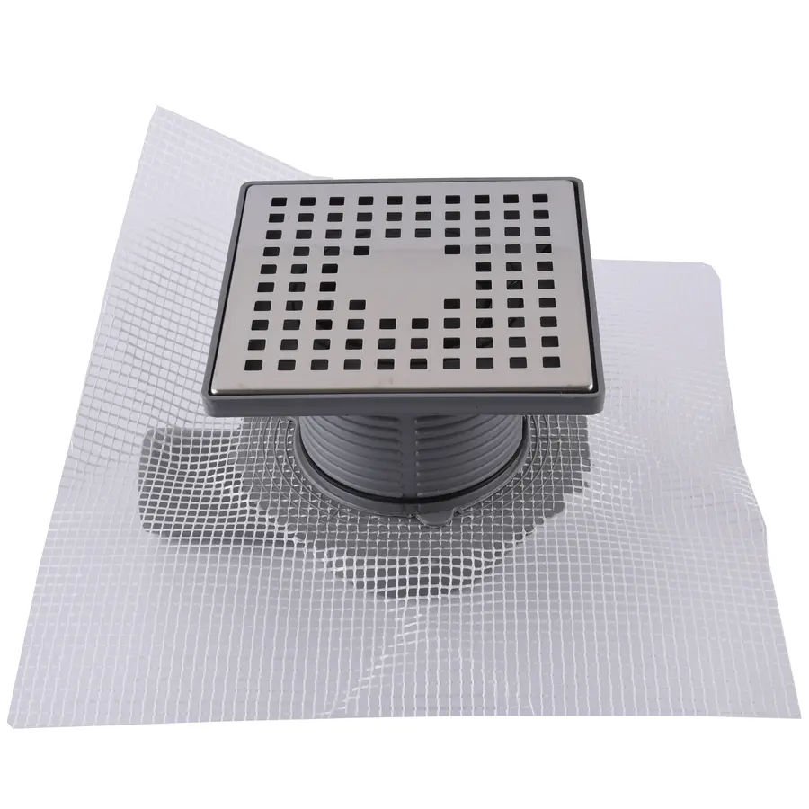 TM431-TILLO Трап з сухим затвором DN50, нерж,решiтка 150*150 гориз,з фланцем,Туречччина