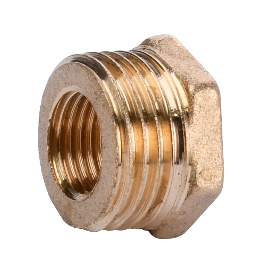 Футорка латунна 1/2″ЗР х 1/4″ВР ливарна (манометр) 703Б