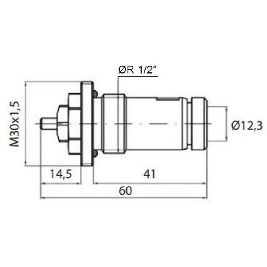 Клапан OUTER під термоголовку М30x1,5 панельного радіатора PROFESSIONAL NV-QP 5200 1/2″ЗР (на трубу)