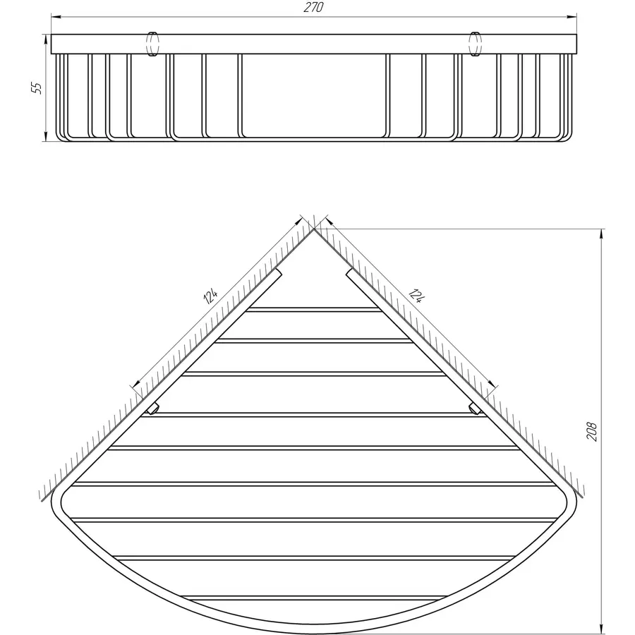Поличка кутова TOPAZ 4114