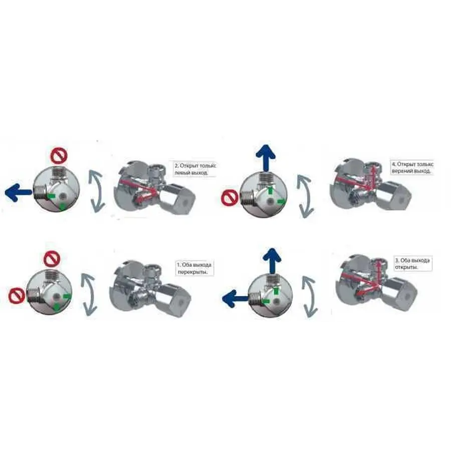 Кран кульовий кутовий подвійний ARCO 1/2″х 1/2″х1/2″ A80TWIN CQ4105