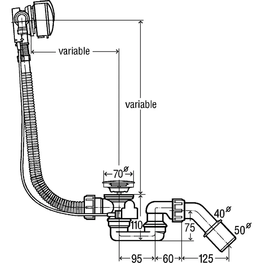 Сифон для ванни Simplex VIEGA 593186