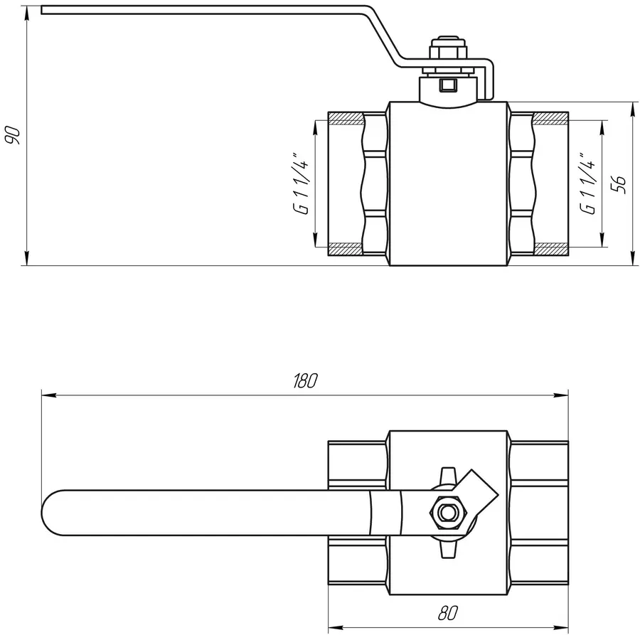 Кран кульовий прямий Q PROFESSIONAL 1 1/4″ ВВ КР PN40 QP151