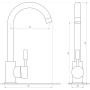 Змішувач для кухні Globus Lux LAZER GLLR-0103S- STSTEEL