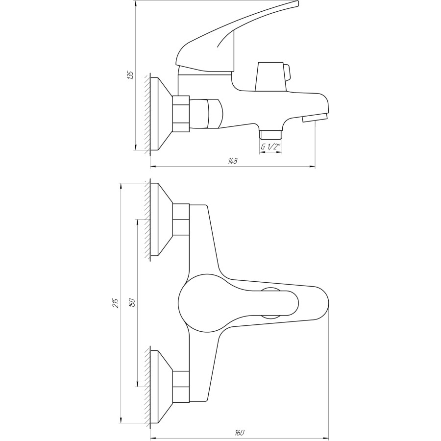 Змішувач для ванни Globus Lux Solly GLSO-0102N