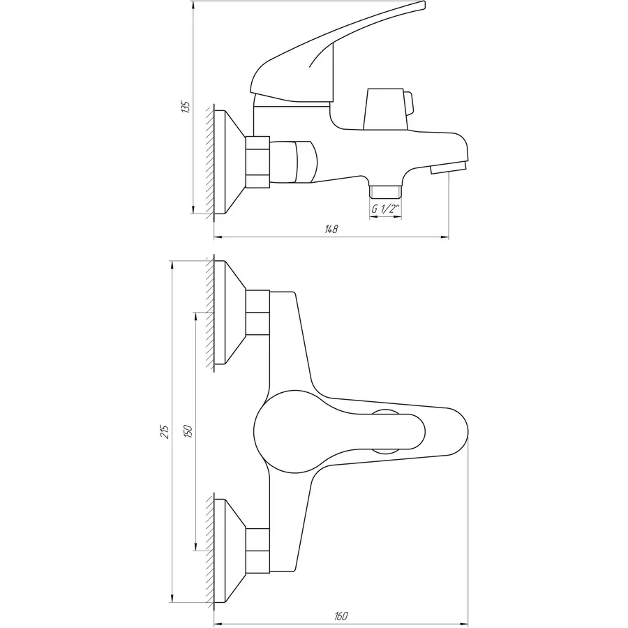 Змішувач для ванни Globus Lux Solly GLSO-0102N