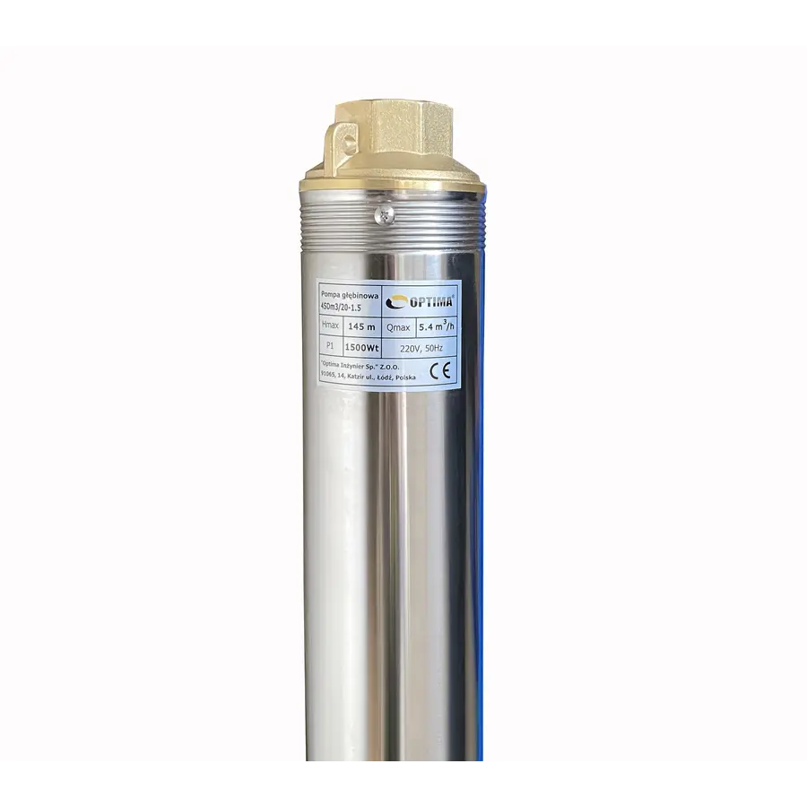 Насос свердловинний з підв, стійк, до піску OPTIMA 4SDm3/20 1,5 кВт 145м + пульт+кабель 15м NEW