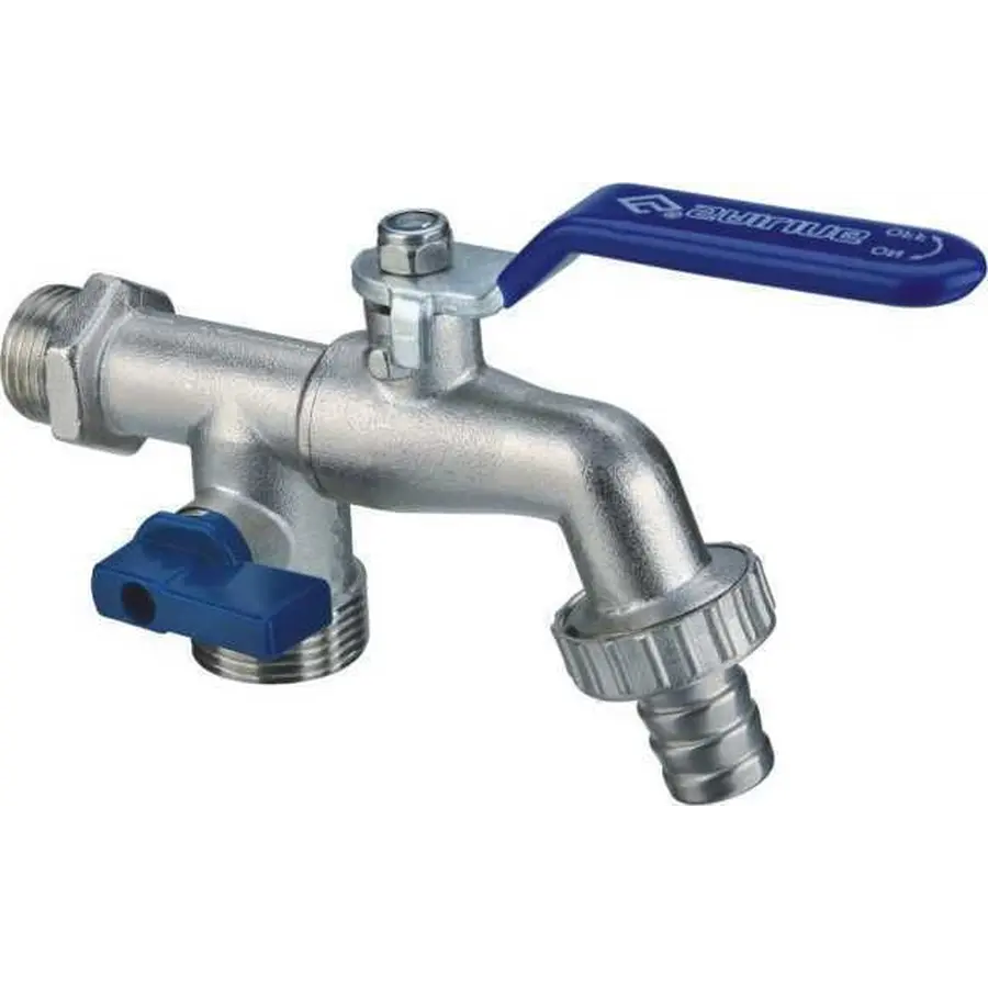 Кран SELBA кульовий для поливу подвійний 1/2″x3/4″x3/4″ SL4086
