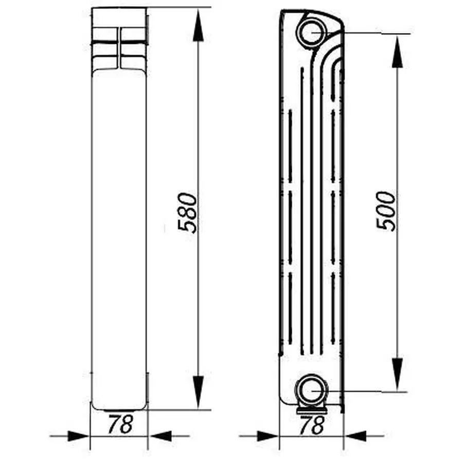 Радиатор алюминиевый секционный GALLARDO ALSTAND 500/80 (кратно 10)