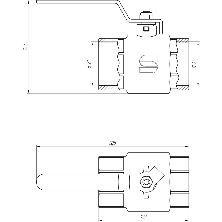 Кран кульовий прямий SELBA 2″ ВВ КР SL1506