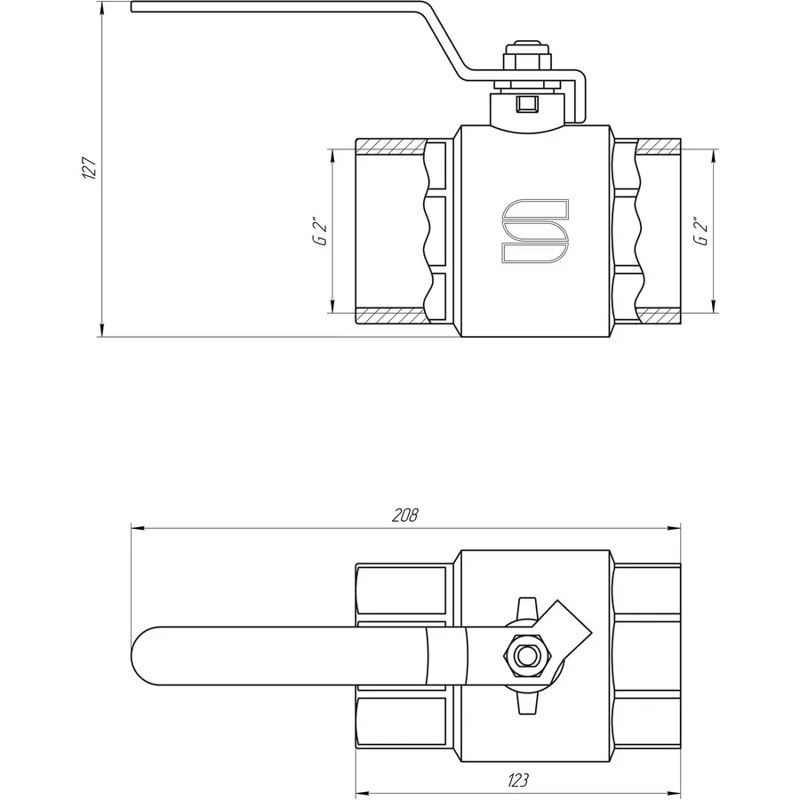 Кран кульовий прямий SELBA 2″ ВВ КР SL1506