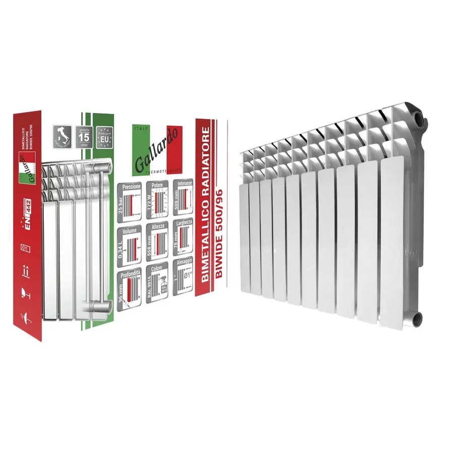 Радіатор біметалевий секційний GALLARDO BIWIDE 500/96